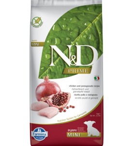 Farmina N&D Cachorros - Razas Medianas - Razas Mini Pollo, Granada, Aloe Vera, Psyllium, Cúrcuma y Té Verde