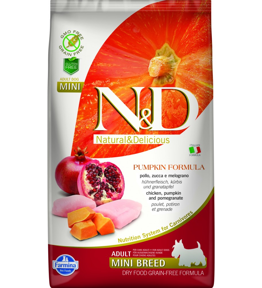 Farmina N&D Sin Cereales Calabaza Adultos - Razas Mini Pollo