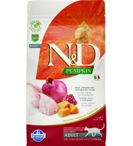 N&D Gatos Sin Cereales Calabaza, Codorniz y Granada Adultos