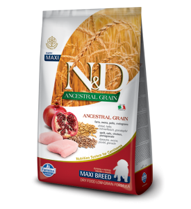 Farmina N&D Bajo en Cereales Perros Pollo, Granada, Aloe Vera, Psyllium, Cúrcuma y Té Verde Cachorros Grandes
