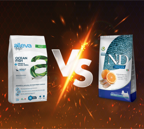  Comparativa de Alimentos para Perros: Alleva Holistic Ocean Fish + Hemp & Aloe Vera vs. Farmina N&D Ocean